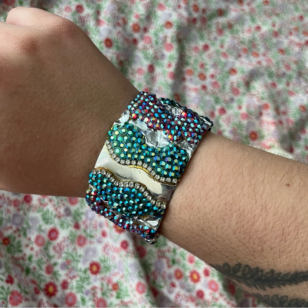 Michelle Martel Couture | Vintage 80s Rhinestone Metal Cuff